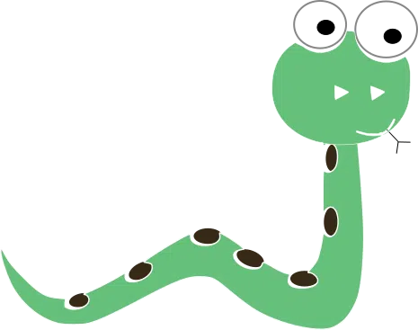 Green cartoon snake